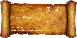 Pler Ádám névjegykártya